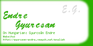 endre gyurcsan business card